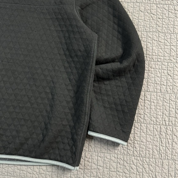 1/4 Snap T Reversible Pullover Men's Large Black Gray Quilted Outdoors Sweater - Picture 6 of 13